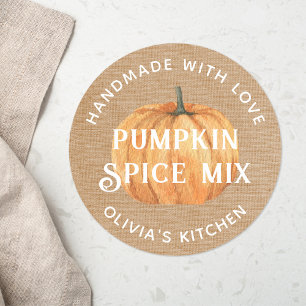 Rustikale Pumpkin Handmade mit Liebe Gewürz Mix Ge Runder Aufkleber