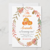 Rustikale Pumpkin Herbst Geburtstagsparty Einladung (Vorderseite)