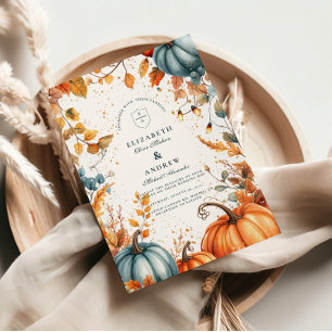 Rustikale Pumpkin-Hochzeit im Herbst Einladung