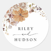 Rustikale Pumpkin-Hochzeit im Herbst Gefälligkeits Runder Aufkleber (Vorderseite)