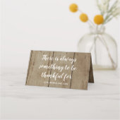 Rustikale Pumpkin-Imitate Wood Fall Happy Thanksgi Platzkarte (Rückseite)