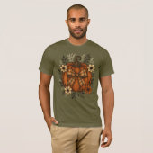 Rustikale Pumpkin mit Karierten Bow & Fall-Blume T-Shirt (Vorne ganz)