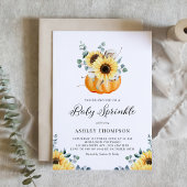 Rustikale Pumpkin mit Sonnenblumen Fall Baby Sprin Einladung