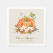 Rustikale Pumpkin Paper Napkin Fall Baby Dusche Serviette (Vorderseite)