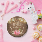 Rustikale Pumpkin Papier Teller fallen Dusche Holz (Party)