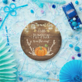 Rustikale Pumpkin Papier Teller fallen Dusche Holz (Party)