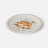 Rustikale Pumpkin Papierplatte Babydusche Herbst H Pappteller (Schrägansicht)