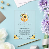 Rustikale Pumpkin und Sonnenblumen Hochzeit im Her Acryleinladungen (In Situ (Hochzeit))