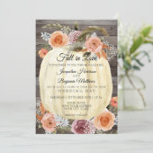 Rustikale Pumpkin Wasserfarbe Blumenbrunnt Orange  Einladung (Stehend Vorderseite)