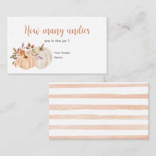 Rustikale Pumpkin Wie viele Undies Umschließkarte Begleitkarte (Vorne/Hinten)