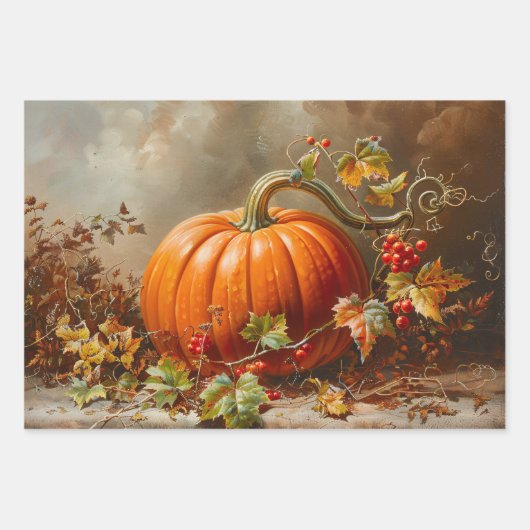 Rustikale Pumpkinmalereien Set Decoupage Geschenkpapier Set (Vorderseite 2)
