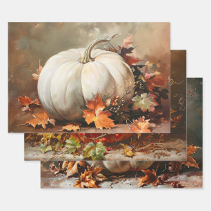 Rustikale Pumpkinmalereien Set Decoupage Geschenkpapier Set