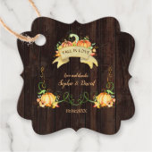 Rustikale Pumpkins alter Stall Fall in Liebe Hochz Geschenkanhänger (Vorderseite)