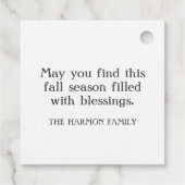 Rustikale Pumpkins Bauernhof Happy Thanksgiving Geschenkanhänger (Rückseite)