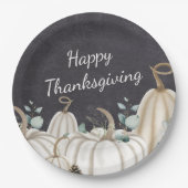 Rustikale Pumpkins Bauernhof Happy Thanksgiving Pappteller (Vorderseite)