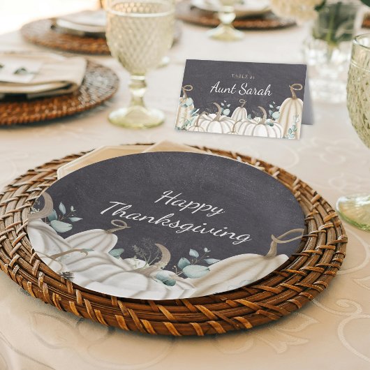 Rustikale Pumpkins Bauernhof Happy Thanksgiving Pappteller