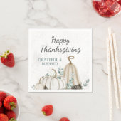 Rustikale Pumpkins Bauernhof Happy Thanksgiving Serviette (Beispiel)