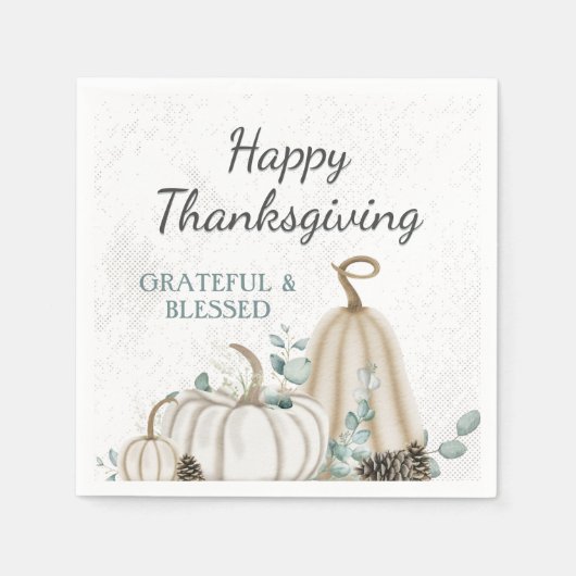 Rustikale Pumpkins Bauernhof Happy Thanksgiving Serviette (Vorderseite)