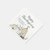 Rustikale Pumpkins Bauernhof Happy Thanksgiving Serviette (Ecke)