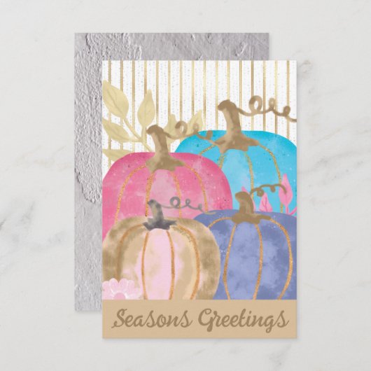 Rustikale Pumpkins Erntedank Grußkarte (Vorne/Hinten)