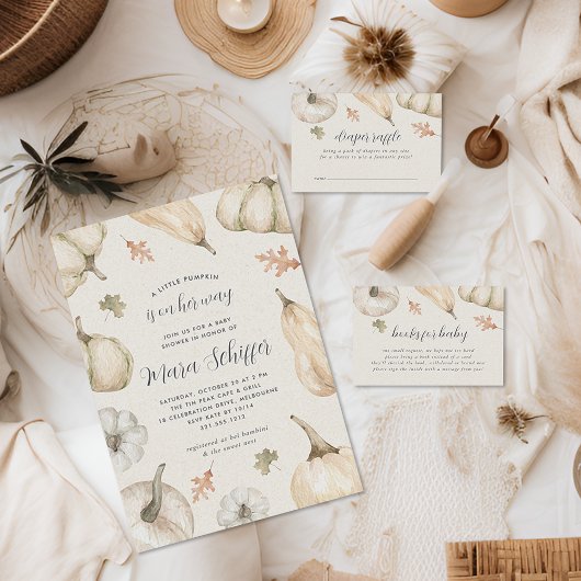 Rustikale Pumpkins Fall Babydusche Windelwindeln Begleitkarte