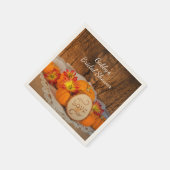 Rustikale Pumpkins Fall Barn Brautparty Serviette (Ecke)