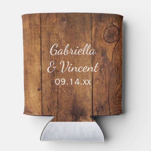 Rustikale Pumpkins Fall Barn Gastgeschenk Hochzeit Dosenkühler (Rückseite)