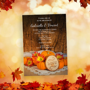 Rustikale Pumpkins Fall Barn Wedding Einladung