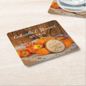 Rustikale Pumpkins Fall Barn Wedding Rechteckiger Pappuntersetzer (angewinkelt)