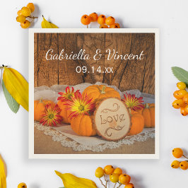 Rustikale Pumpkins Fall Barn Wedding Serviette