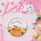 Rustikale Pumpkins fallen zum Geburtstag Pappteller (Party)