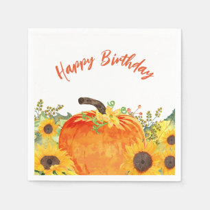 Rustikale Pumpkins fallen zum Geburtstag Serviette