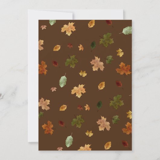 Rustikale Pumpkins & Fallende Blätter Erntedank In Einladung (Rückseite)