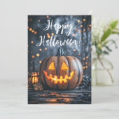 Rustikale Pumpkins Halloween-Grußkarte Einladung (Stehend Vorderseite)