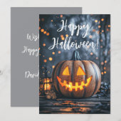 Rustikale Pumpkins Halloween-Grußkarte Einladung (Vorne/Hinten)
