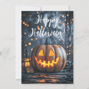 Rustikale Pumpkins Halloween-Grußkarte Einladung