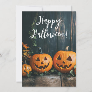 Rustikale Pumpkins Halloween-Grußkarte Einladung