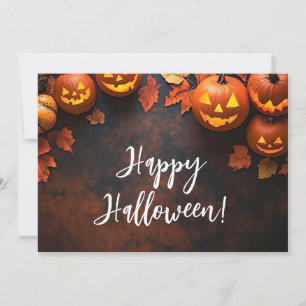 Rustikale Pumpkins Halloween-Grußkarte Einladung