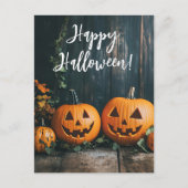Rustikale Pumpkins Halloween-Grußkarte Postkarte (Vorderseite)