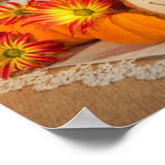 Rustikale Pumpkins-Hochzeit im Herbst Poster (Ecke)