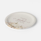 Rustikale Pumpkins und Blume fallen Brautparty Pappteller (Schrägansicht)