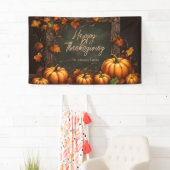 Rustikale Pumpkins und Herbstleaves Erntedank Banner (Insitu)