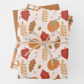 Rustikale Pumpkins und Karierte Koordinierung Geschenkpapier Set (Beispiel)