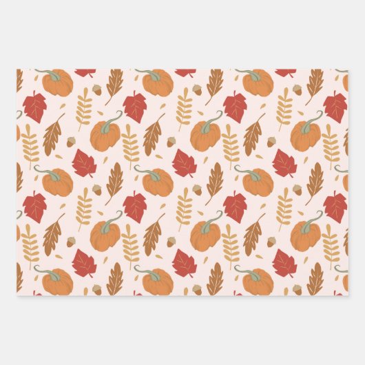 Rustikale Pumpkins und Karierte Koordinierung Geschenkpapier Set (Vorderseite)