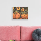 Rustikale Pumpkins und Sonnenblumen Herbst Kunst d Leinwanddruck (Insitu (Wohnzimmer))