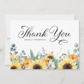 Rustikale Pumpkins und Sonnenblumen Herbstdusche Dankeskarte (Vorderseite)