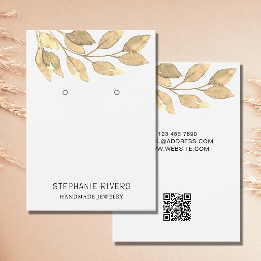 Rustikale QR-Code-Ohrringe Display-Karte