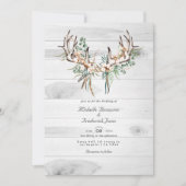 Rustikale QR-Code-RSVP-Boho-Hochzeit Einladung (Vorderseite)