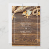 Rustikale QR-Code-RSVP-Strandhochzeit Einladung (Vorderseite)
