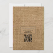 Rustikale QR-Code-RSVP-Strandhochzeit Einladung (Rückseite)